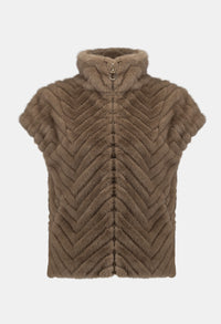 Faux Fur Jacket With Zipper