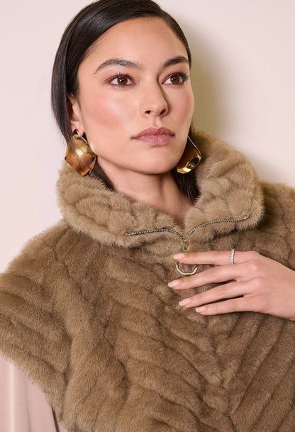 Faux Fur Jacket With Zipper