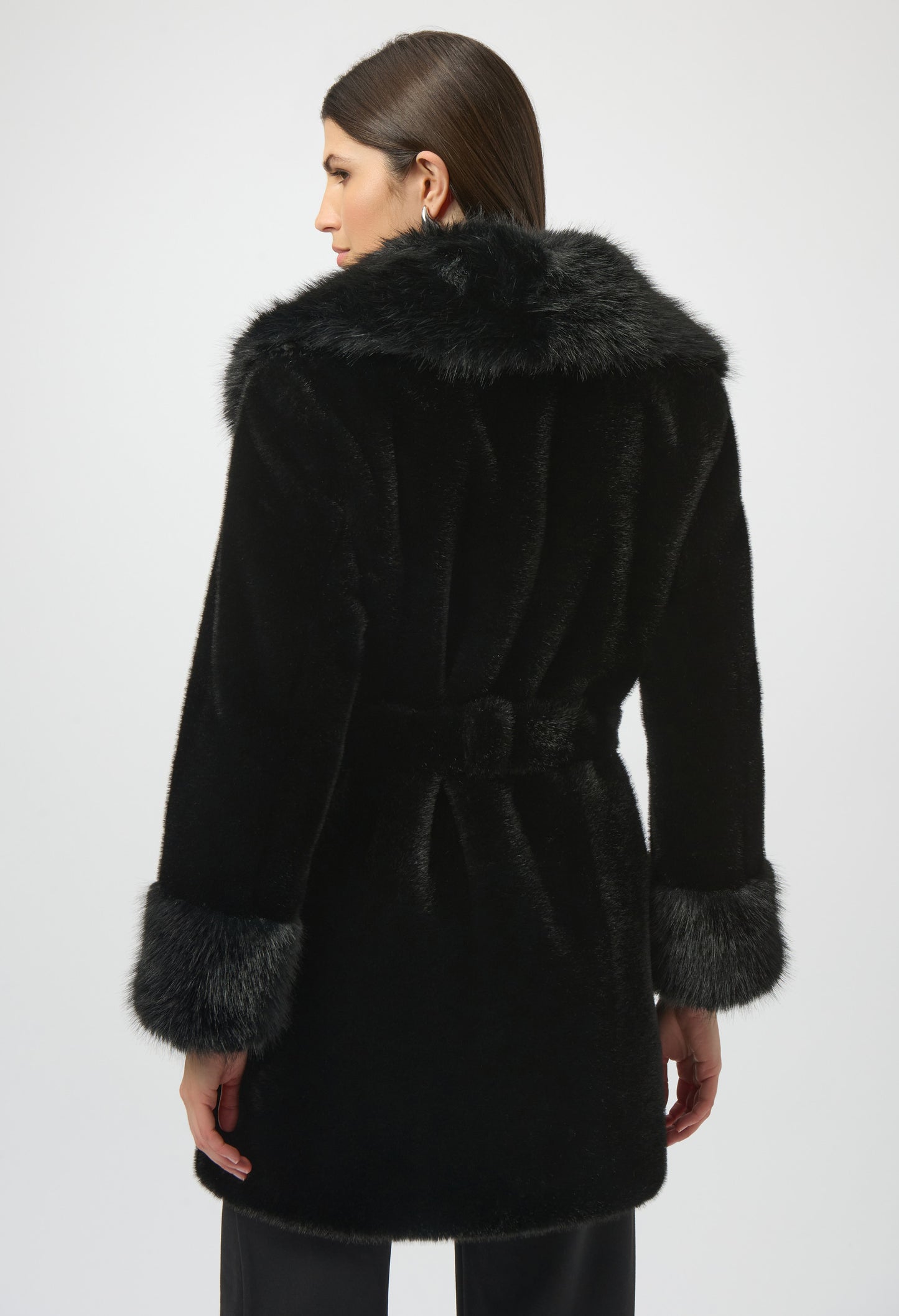 Faux Fur Coat With Belt