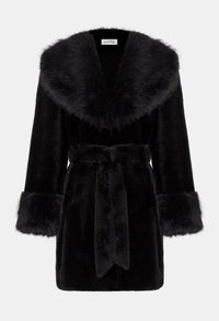 Faux Fur Coat With Belt