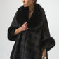 Plaid Fur Collar Coat