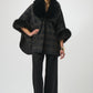 Plaid Fur Collar Coat