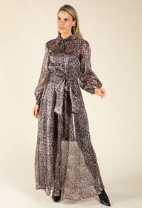 Leopard Maxi Shirt Dress