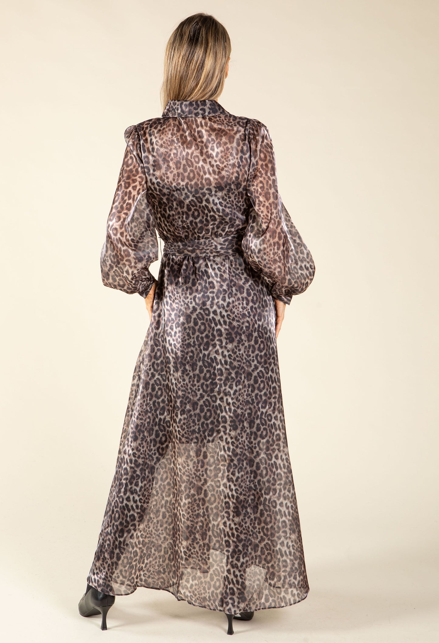 Leopard Maxi Shirt Dress