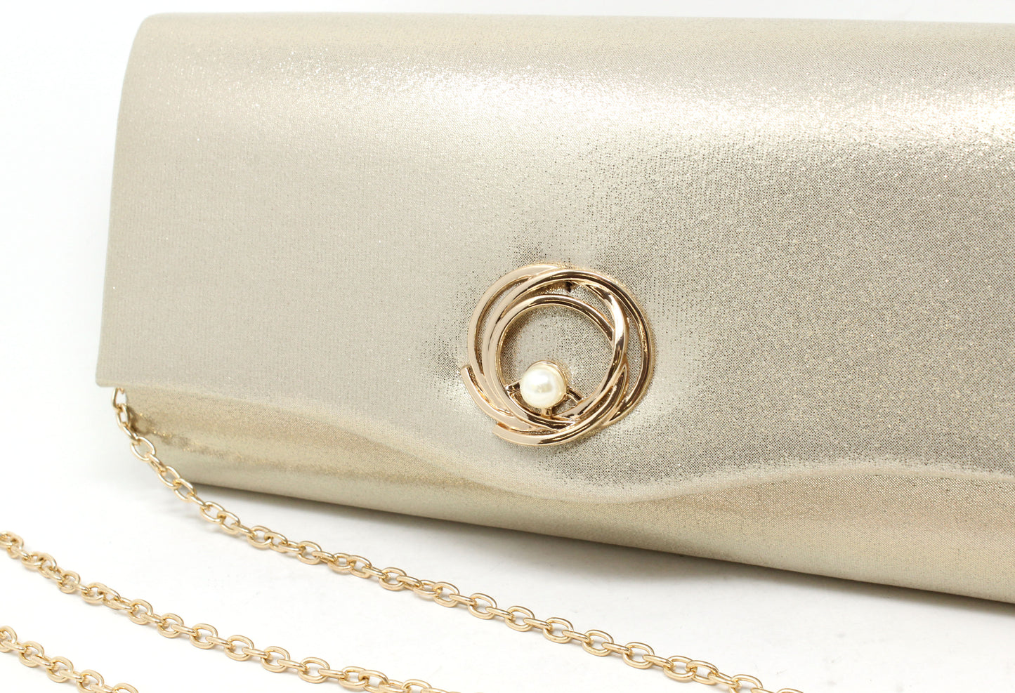 Metallic Pearl Clutch Bag