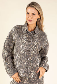Leopard Print Denim Jacket