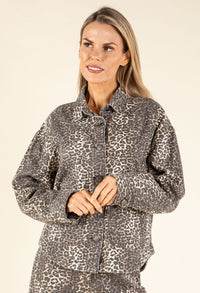 Leopard Print Denim Jacket