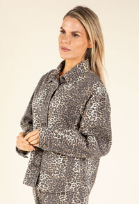 Leopard Print Denim Jacket