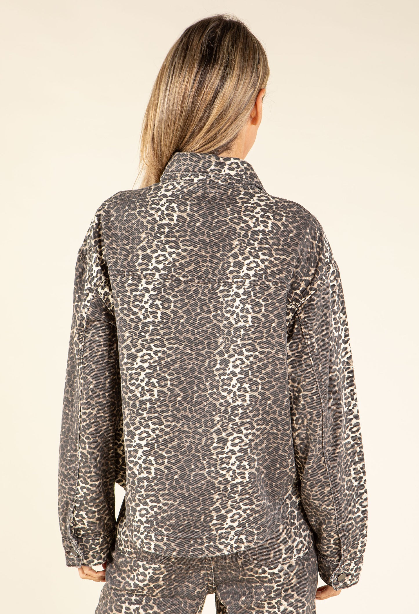 Leopard Print Denim Jacket