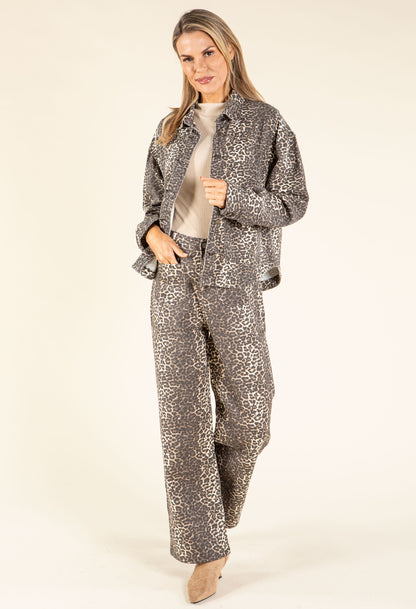 Leopard Print Denim Jacket