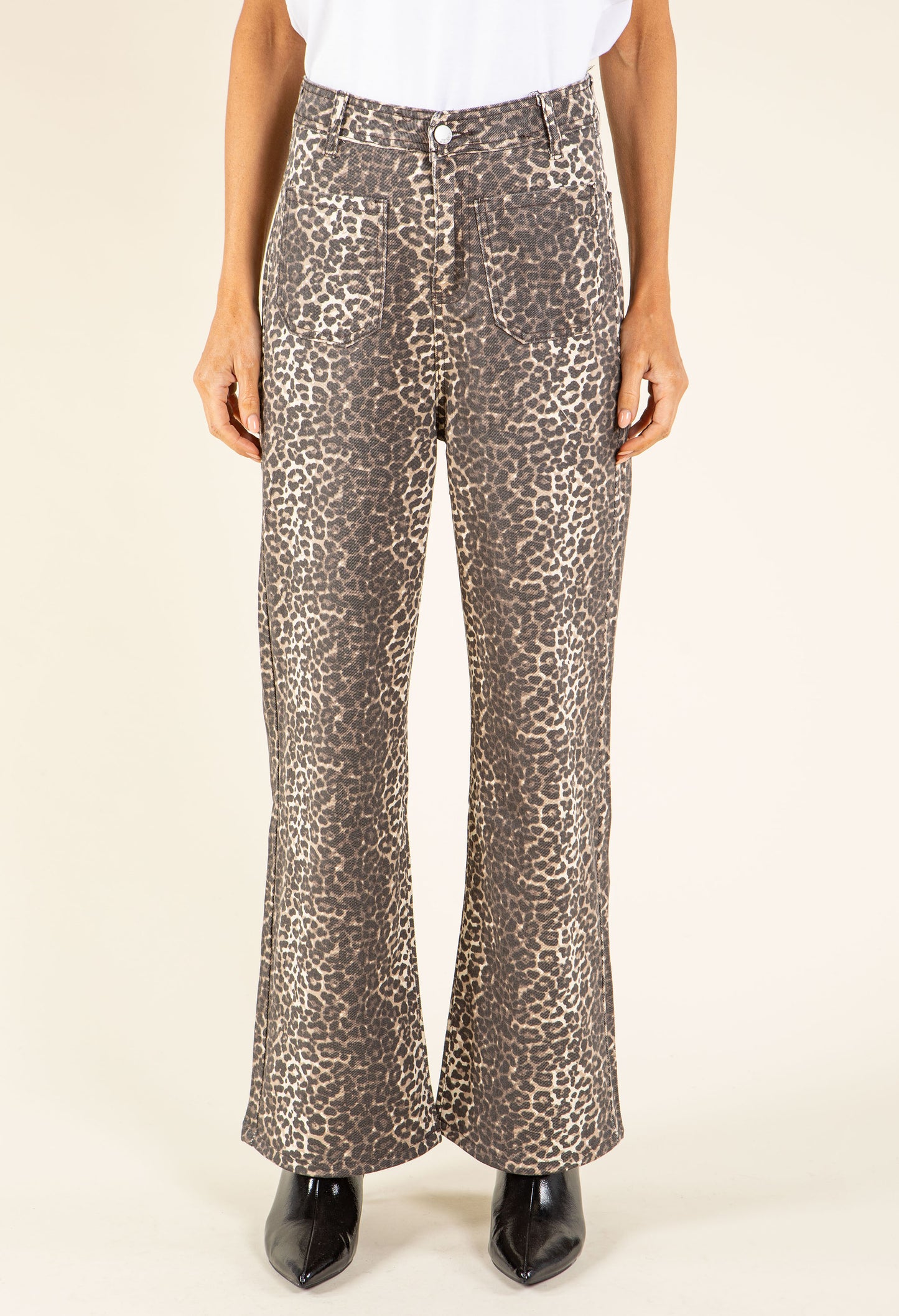 Leopard Wide Leg Jeans