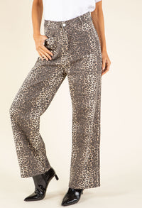 Leopard Wide Leg Jeans