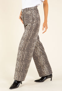 Leopard Wide Leg Jeans