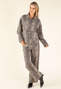 Leopard Wide Leg Jeans