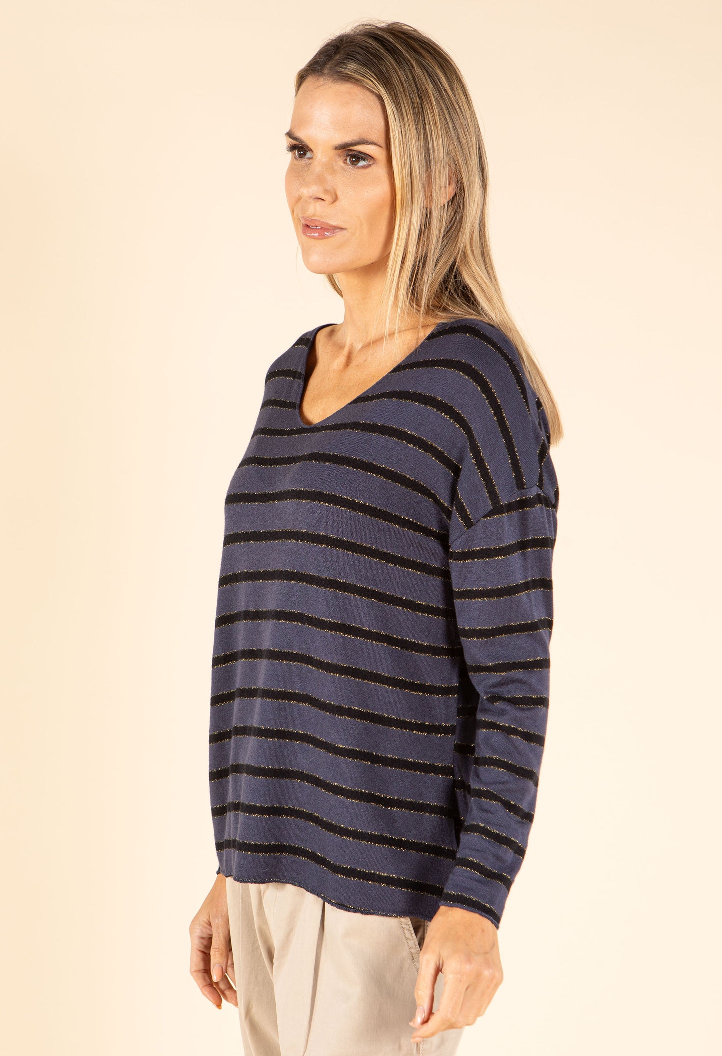 Striped Fine Knit Top