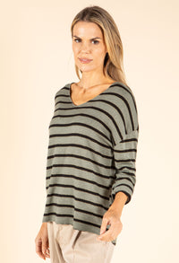 Striped Fine Knit Top