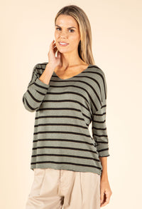 Striped Fine Knit Top