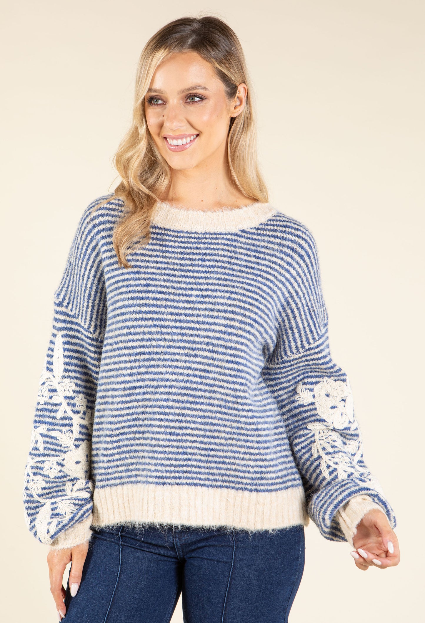 Floral Embroidered Knit Jumper