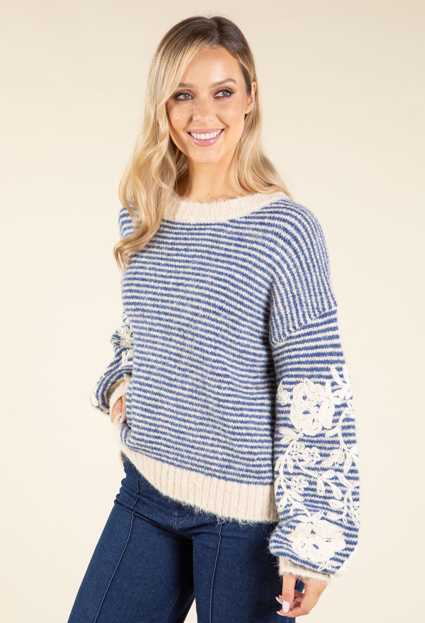 Floral Embroidered Knit Jumper