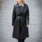 Faux Leather Trench Coat