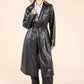 Faux Leather Trench Coat