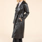 Faux Leather Trench Coat