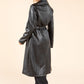 Faux Leather Trench Coat