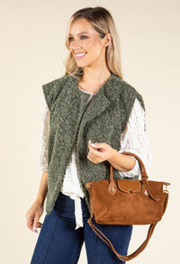 Faux Suede Mini Shopper Bag