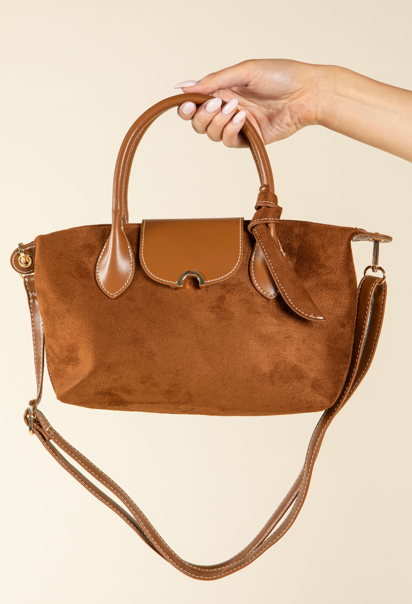 Faux Suede Mini Shopper Bag