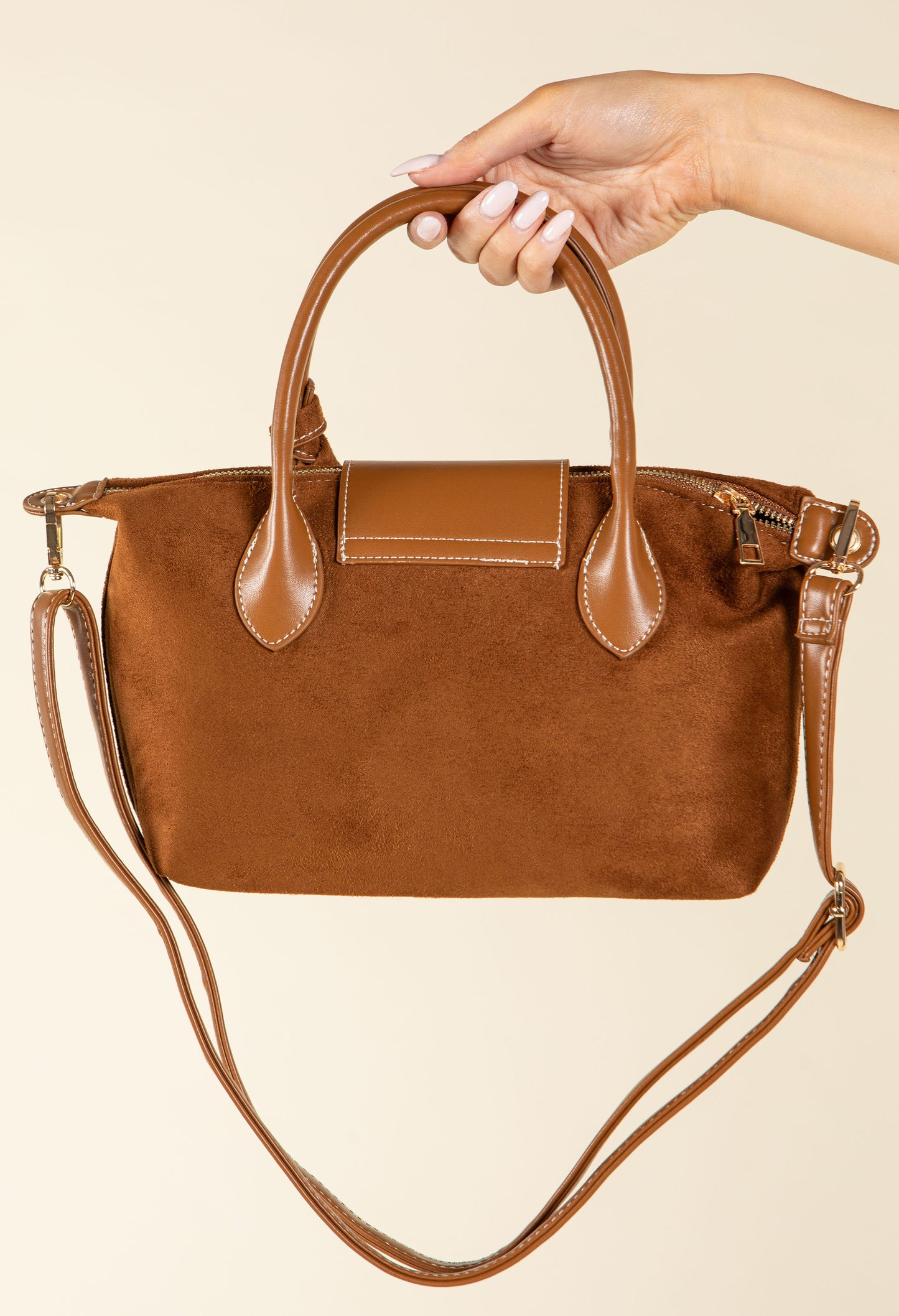 Faux Suede Mini Shopper Bag