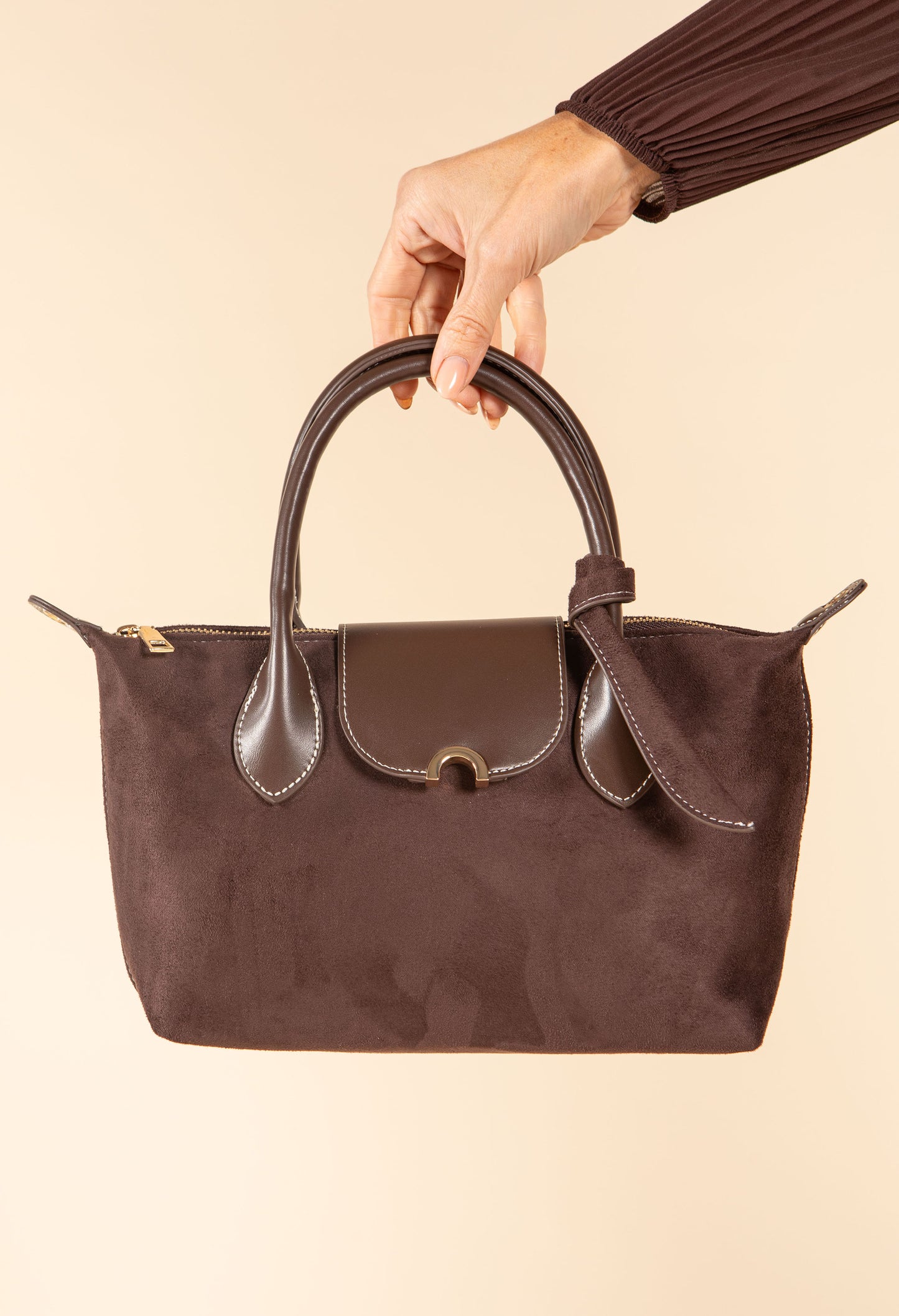 Faux Suede Mini Shopper Bag
