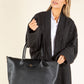 Faux Leather Shopper Bag