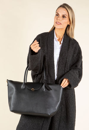 Faux Leather Shopper Bag