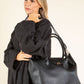 Faux Leather Shopper Bag
