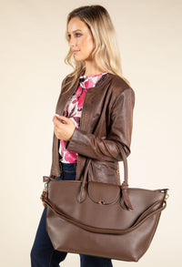 Faux Leather Shopper Bag