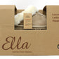 Box of Ella luxury ladies slippers with a visible brand logo.