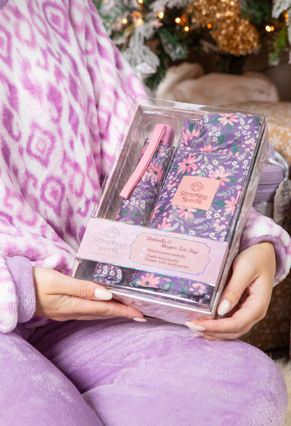 Umbrella & Shopper Tote Bag Set