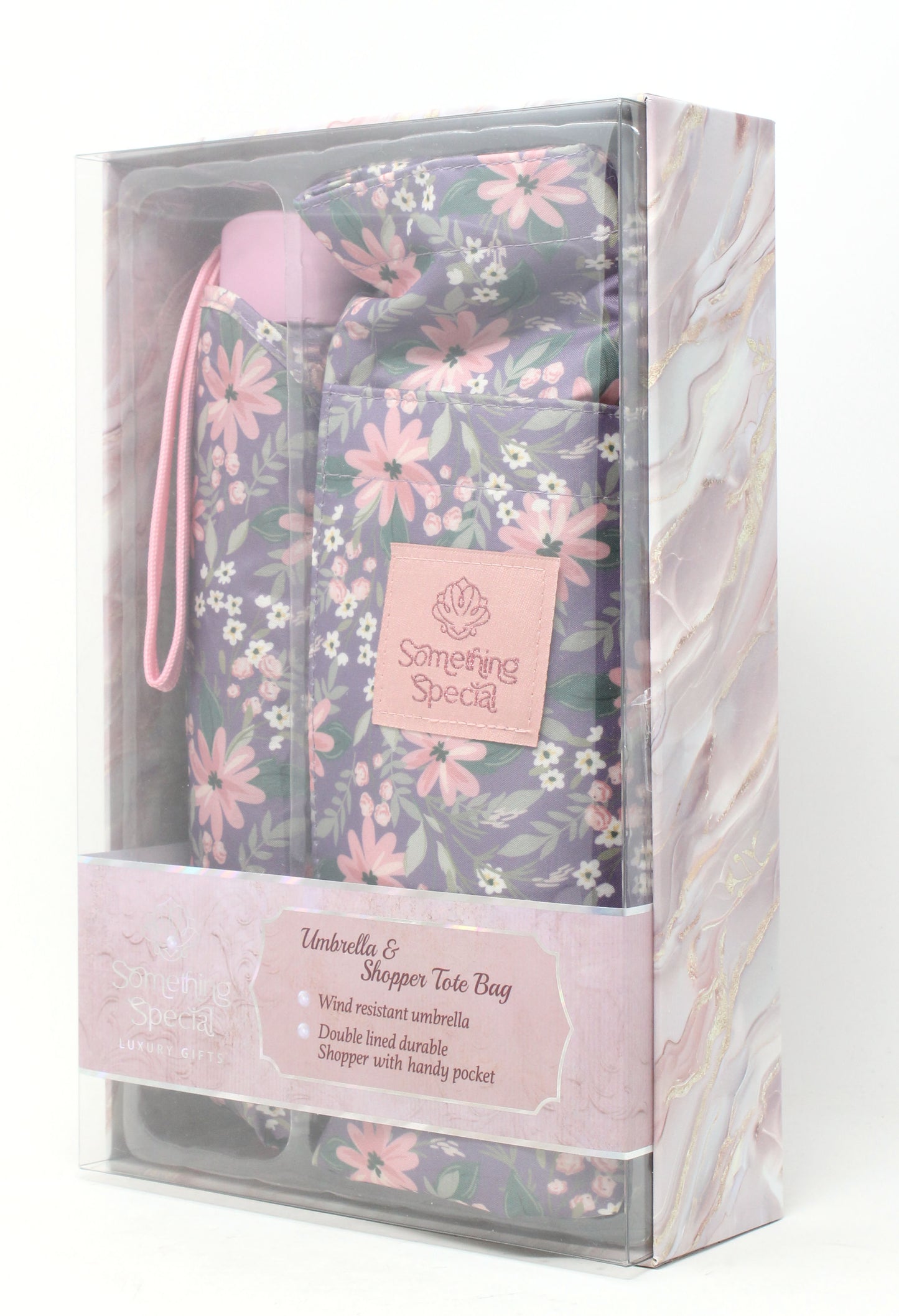 Umbrella & Shopper Tote Bag Set