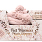 Packaging of Feet Warmers Plush Slippers from the Spa Range with floral design