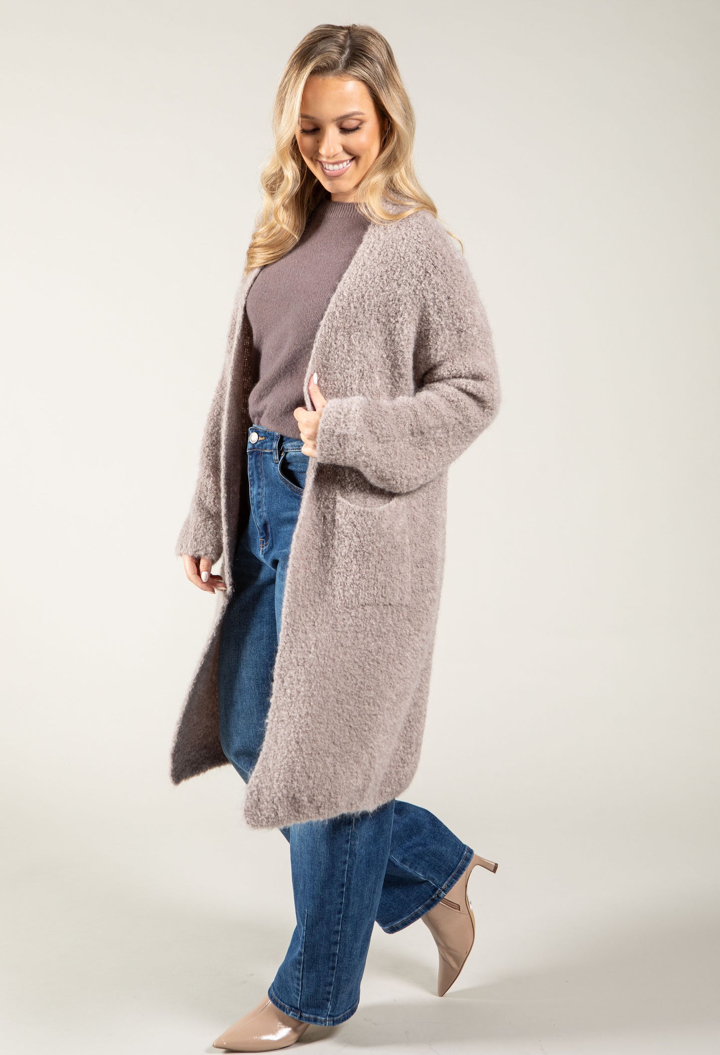 Soft Boucle Longline Cardigan