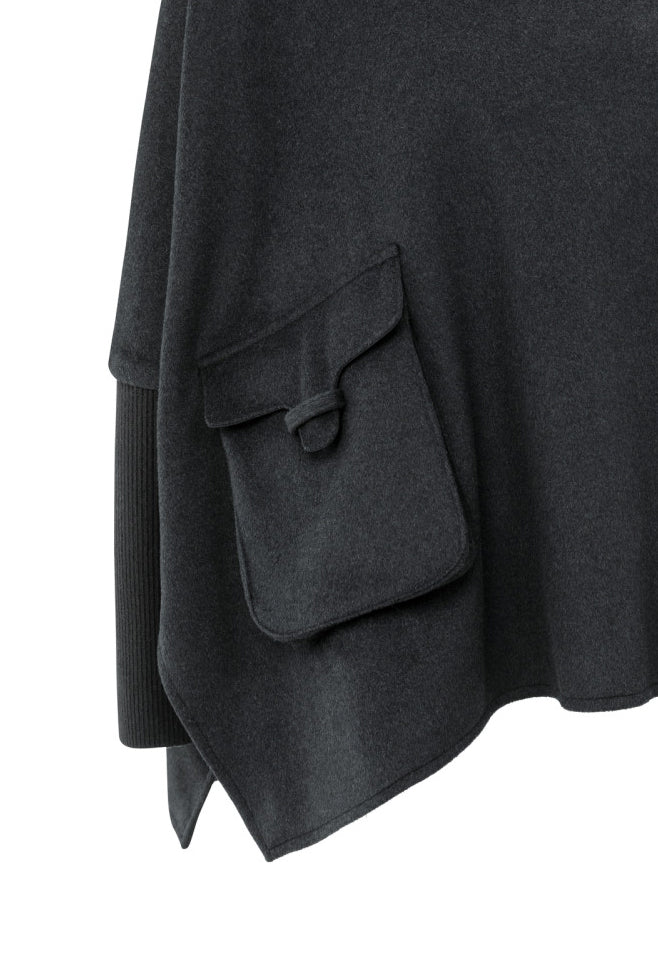 Wool blend poncho