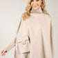 Wool blend poncho