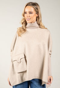 Wool blend poncho