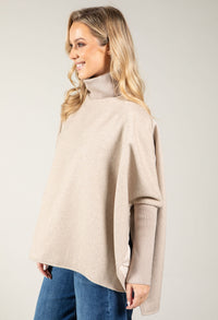 Wool blend poncho