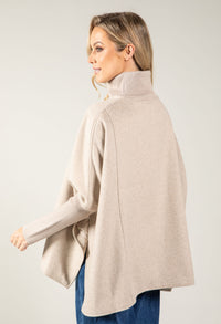 Wool blend poncho