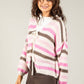 Striped Tie Front Knit Cardigan