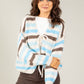 Striped Tie Front Knit Cardigan