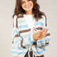 Striped Tie Front Knit Cardigan