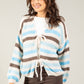 Striped Tie Front Knit Cardigan