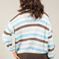 Striped Tie Front Knit Cardigan